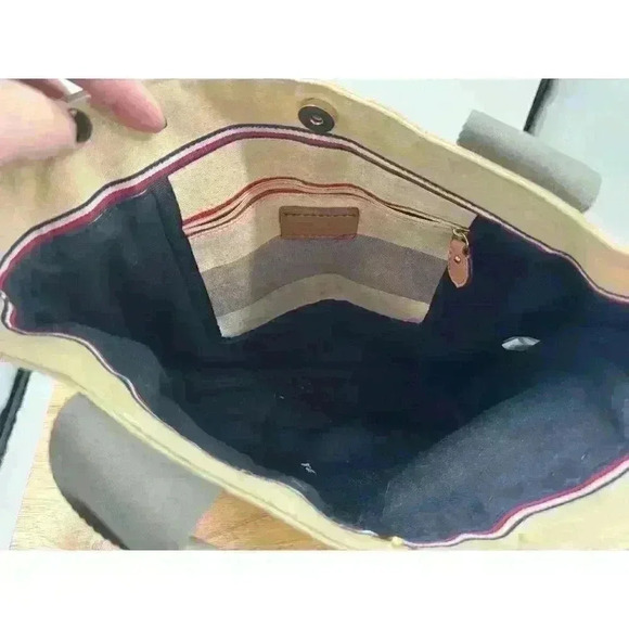 Tommy Hilfiger‎ Grey and Blue Canvas Beach Shoulder Tote Bag - Picture 6 of 8